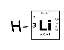 the periodic table of the elements shows the chemical structure of h 3 li