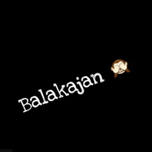 a monkey is covering its eyes with its hands and the word balakajan is written in white on a black background .