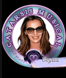 a logo for catarsis musical with a picture of a woman in the center