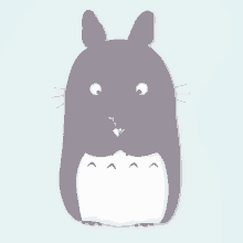 a cartoon illustration of a gray and white rabbit