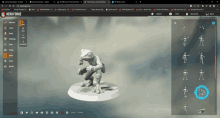 a 3d model of a frog is displayed on a webpage titled hero forge