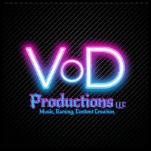 a neon sign for vod productions uc