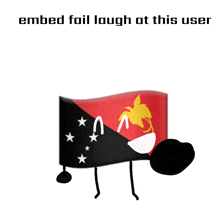 a picture of a flag with the words embed foil laugh at this user on the bottom