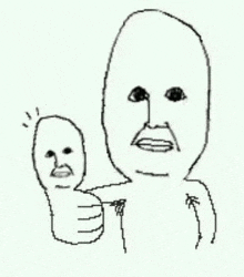 a drawing of a person giving a thumbs up .