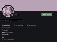 a screenshot of a user 's profile with a picture of a girl in a circle and a button that says mesaj gönder