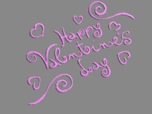 a valentine 's day greeting with pink hearts and swirls