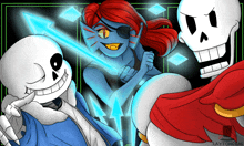 a drawing of sans papyrus and undertale characters by laytonsol