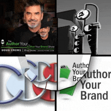 a collage of four different logos including one for author your brand