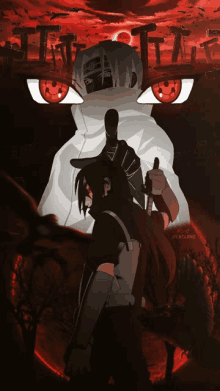 a drawing of a man with red eyes and the word itachi on the bottom