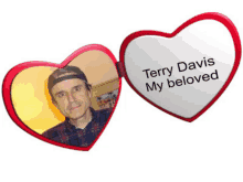 terry davis my beloved is written on a heart shaped mirror