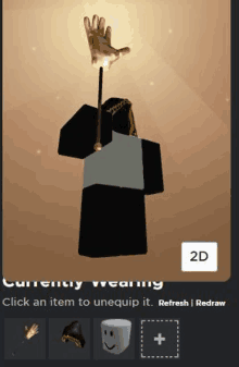 a person is wearing a black shirt and holding a golden hand on a stick in a video game .