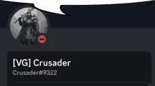 a picture of a knight with a sword and the name crusader