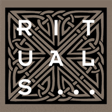 a logo for rituals has a celtic design