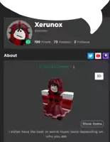 a screenshot of a person 's profile with the name xerunox