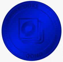 a blue coin that says ' ooks ' on it