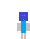 a pixel art drawing of a blue minecraft character with a blue head .