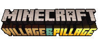 a logo for minecraft village & pillage is shown on a white background