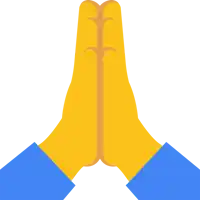 a person 's hands folded in prayer with a blue shirt