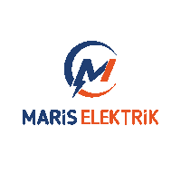 a logo for maris elektrik with a lightning bolt in the middle