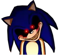 a cartoon of sonic the hedgehog with red eyes and teeth