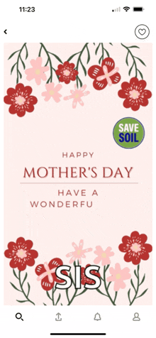 a mother 's day greeting card with flowers and the words happy mother 's day