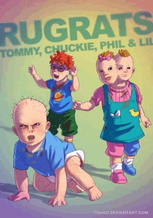 a poster for rugrats shows tommy chuckie phil and lisa