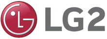 a logo for lg2 with a red circle and gray letters