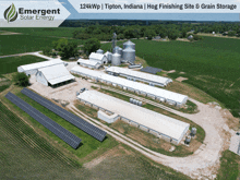 an aerial view of a solar farm in indiana