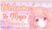 a poster that says welcome to mezu 's server-i.o.