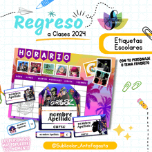 a poster for regreso a clases 2024 with a calendar