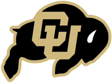 a black and gold logo for the university of california buffaloes