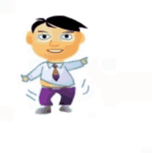 a cartoon of a man in a tie pointing