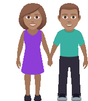 a man and a woman are holding hands in a cartoon