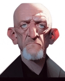 a cartoon of a bald man with a beard and mustache