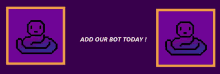 a purple background with a picture of a snake and the words " add our bot today "