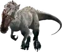 a gray dinosaur with its mouth open and its tongue hanging out