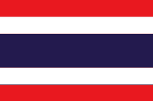 the flag of thailand is red , white , and blue .