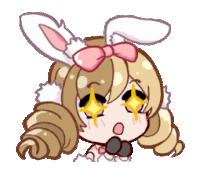 a cartoon girl with bunny ears and a bow on her head