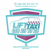 a logo for lift taxi 018 25 10 25 is shown