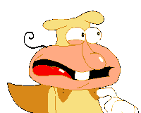 a pixel art drawing of a cartoon character