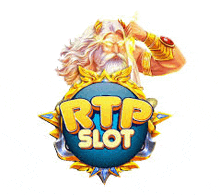 a logo for rtp slot with a picture of a bearded man holding a torch .