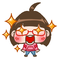 a cartoon girl wearing glasses and a pink sweater