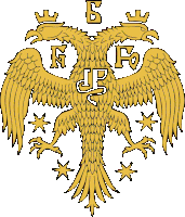 a drawing of an eagle with the letters g f and j p on it