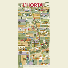 a poster for el horta shows a train going down the tracks