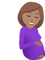 a cartoon of a pregnant woman with her eyes closed