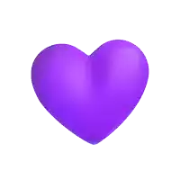 a purple heart with a white background is floating in the air