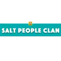 a blue sign that says salt people clan