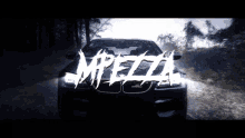 a black car with the word mpezza written on it