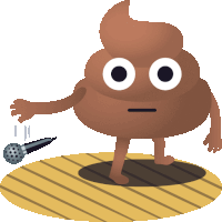 a cartoon illustration of a poop with arms and legs