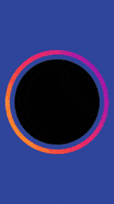 a drawing of a black hole with a rainbow colored circle around it